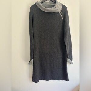 Cynthia Rowley Gray Funnel Neck Sweater Dress with Side Zip – Size M